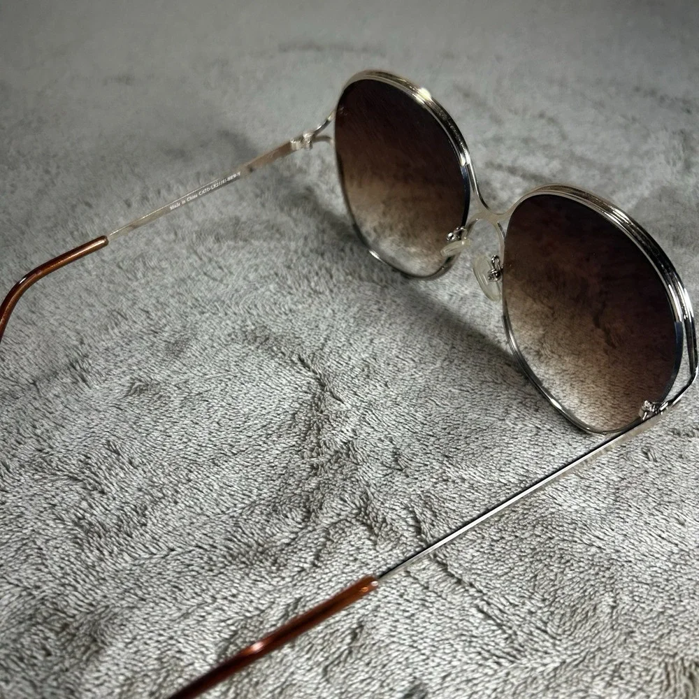 Cato Oversized Brown Gradient Sunglasses Women Gold Tone Fashion Shades